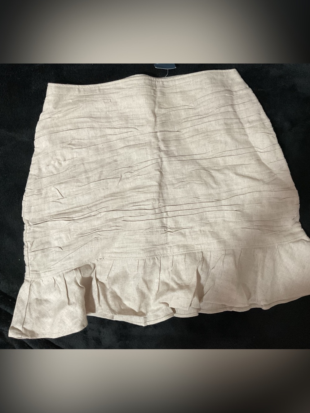 Abercrombie & Fitch Light Beige Ruffle Mini Skirt